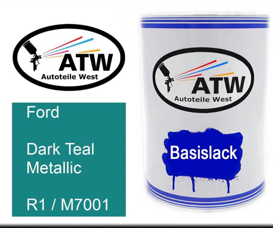 Ford, Dark Teal Metallic, R1 / M7001: 500ml Lackdose, von ATW Autoteile West.